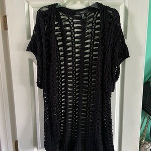 Womens black knit cardigan